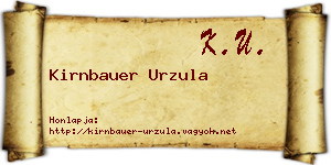 Kirnbauer Urzula névjegykártya